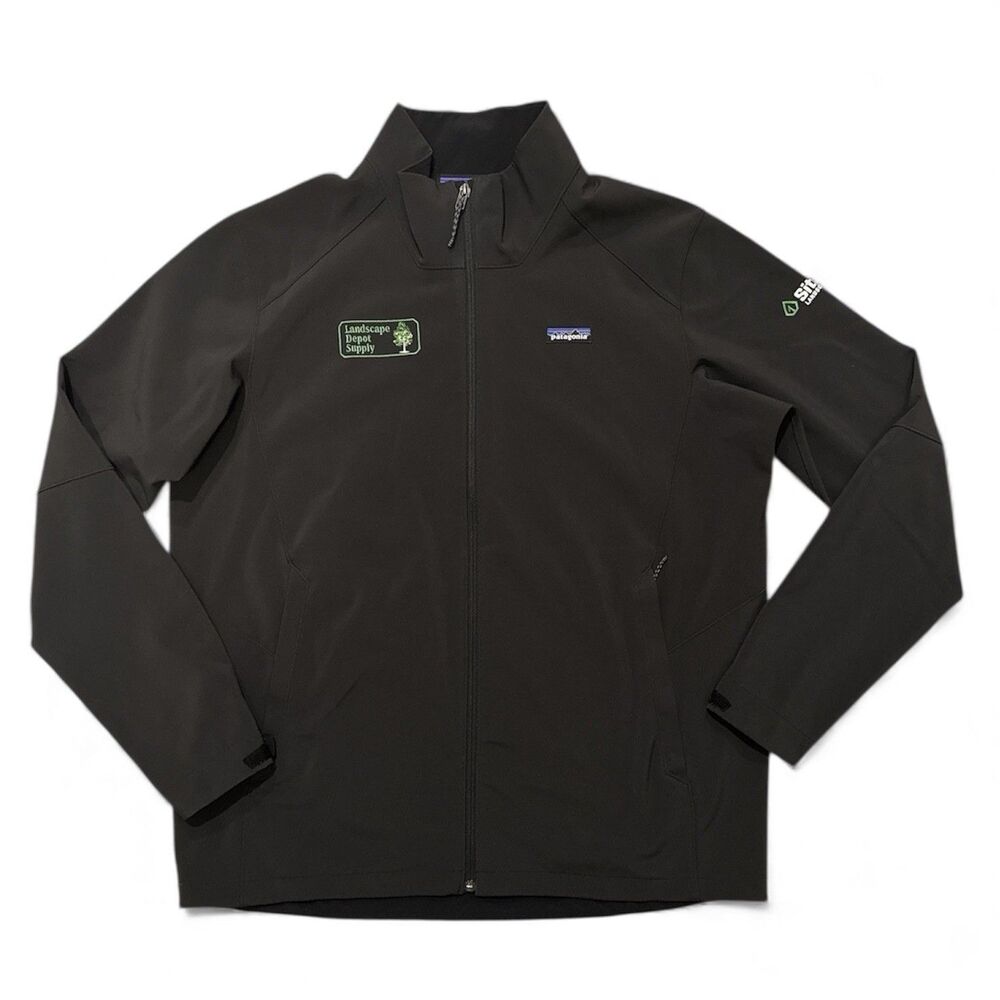 Patagonia Adze Jacket Mens XL Black Windbloc Softshell Full Zip Pockets Logo